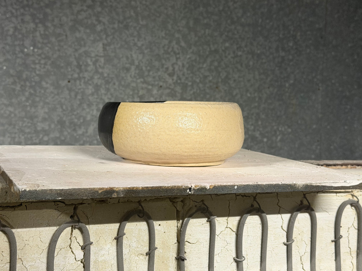 Shino/Black Serving Bowl